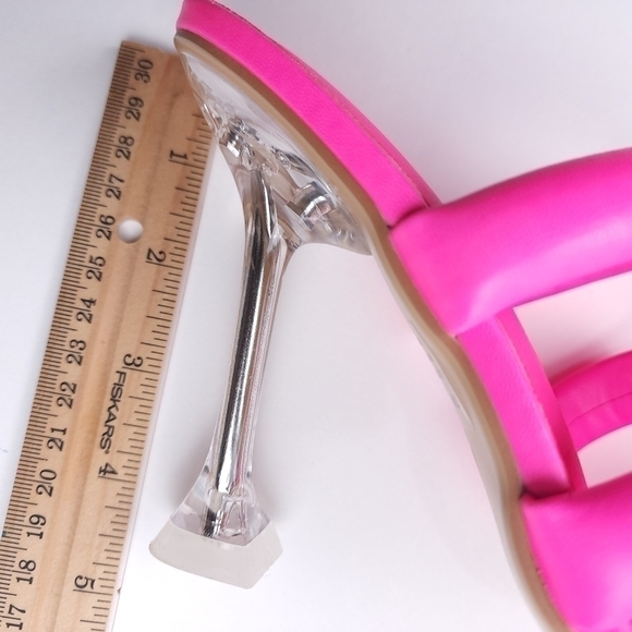 Cape Robbin Pink Square Toe Strappy Mule Heels Size 7m - Picture 4 of 9